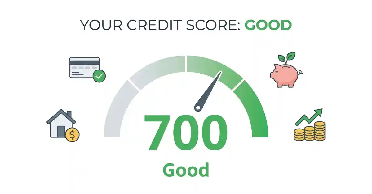 700 credit score meter showing good rating