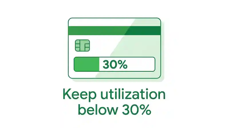 Credit utilization tip keep below 30 percent infographic